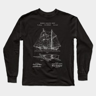 Patent Art 1954 Model Sailing Ship Long Sleeve T-Shirt